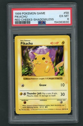 Pikachu (Shadowless) graded PSA 6 for sale on eBay