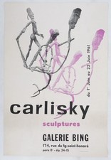[AFFICHE D'ART] CARLISKY : Double sculptures marchant #Bing#Paris, 1961