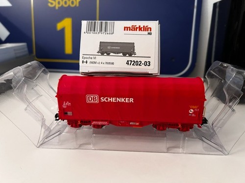 Märklin 47202-3  DB Schenker Schiebeplanenwagen, fast wie neu OVP | Condition: Gebraucht