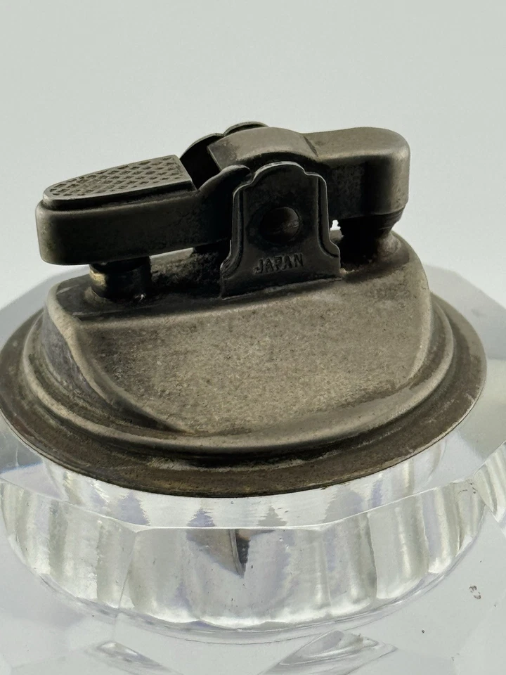 Encendedor de mesa vintage Japón vidrio-cristal cortado a mano años 70 Foto 3 de 4