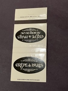 Vintage Washington Matchbook “Crepe De Paris” Seattle