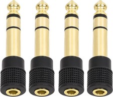 4-Pack 3.5mm to 1/4" Adapter, Upgrade Headphone Jack Copper Gold-plated