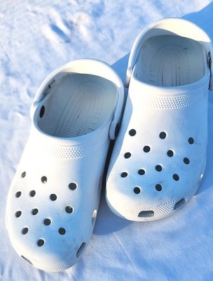 CROCS white cloggs shoes unisex womens mens used EXCELLENT