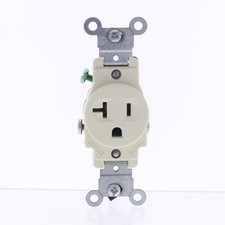 Leviton Almond Scratched Single Outlet Receptacle 5-20R 20A 125V Bulk 5801-A