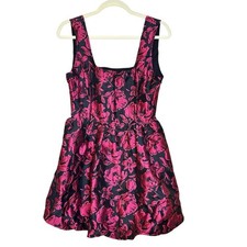 Lulus Posh Invite Black Floral Jacquard Square Neck Corset Mini Dress NWT Medium