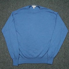 Peter Millar Sweater Men Extra Large Blue Silk Wool Crew Jumper XL