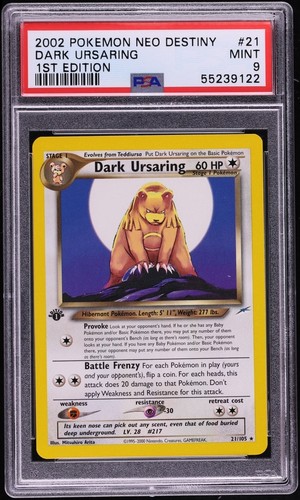 Dark Ursaring (1st Edition) graded PSA 9 for sale on eBay