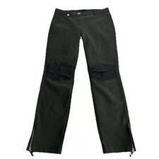 PINKO Italy Gray Moto Pants Size 6 Leather Kn...
