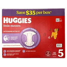 Huggies Little Movers Disposable Diapers, Size 5 (27+ lbs), 148 ct., Disney Baby