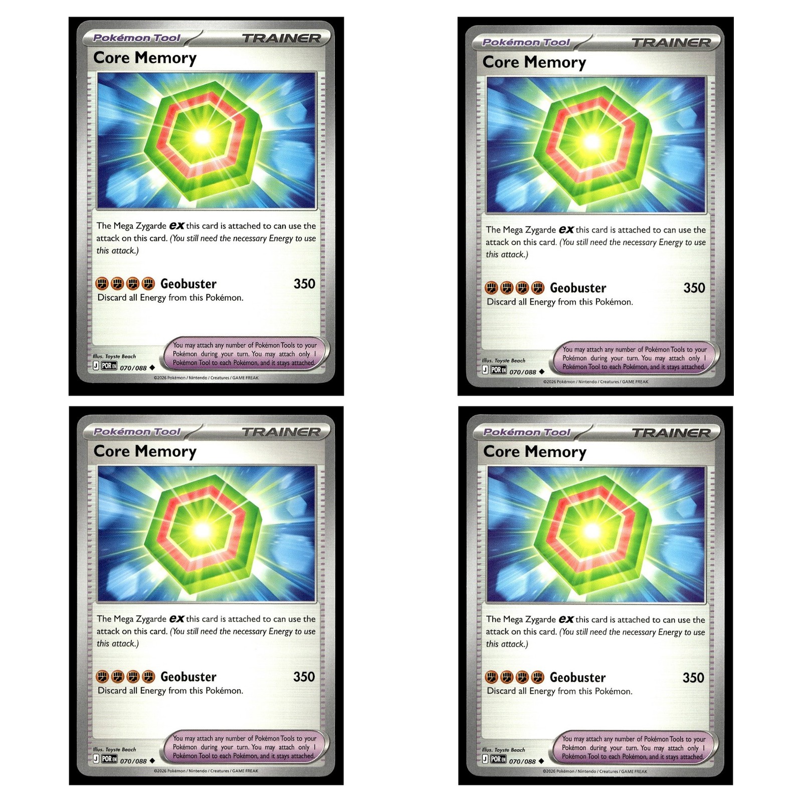 4 Card Pokemon TCG Collection - ME03: Perfect Order - Core Memory 070/088 LP
