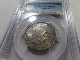 P63 Germany Saxony 1902 E Silver 2 Marks PCGS MS 66