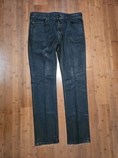 Sz 38x33 True Religion Jeans Mens Ricky Relaxed Straight Dark Denim Metallic