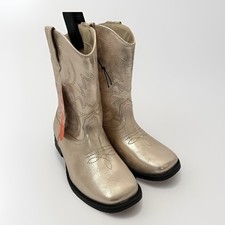 Girls Rose Gold Metallic Cowgirl Boots Size 1 Wonder Nation NEW WITH TAGS
