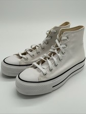 Converse CTAS Lift Hi Platform Canvas Women Size 7.5 White Black Used 560846F