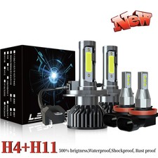 H4 led Headlight+ H11 Fog Light For Honda Ridgeline 2006-2014 50W 10000LM