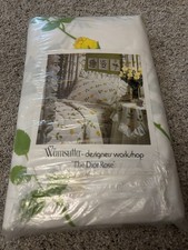 Vintage Wamsutta Christian Dior The Dior Rose Yellow Rose Blanket Cover 72 x 84