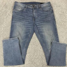 The Perfect Jean NYC Mens 34x32 (Fit 36x31) Slim Stretch Denim Whiskered Casual