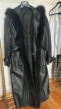 Norma Vintage Retro Damen Echt Leder Mantel -...