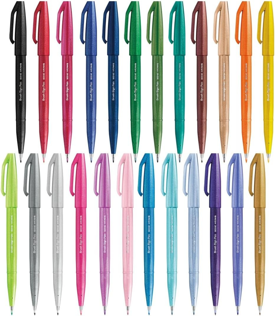Brush Sign Pen SES15C - Brush Nib - Fibre Tip - Full Range S
