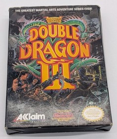 Double Dragon 3 Sacred Stones Nintendo NES Game Cartridge + Box Authentic 