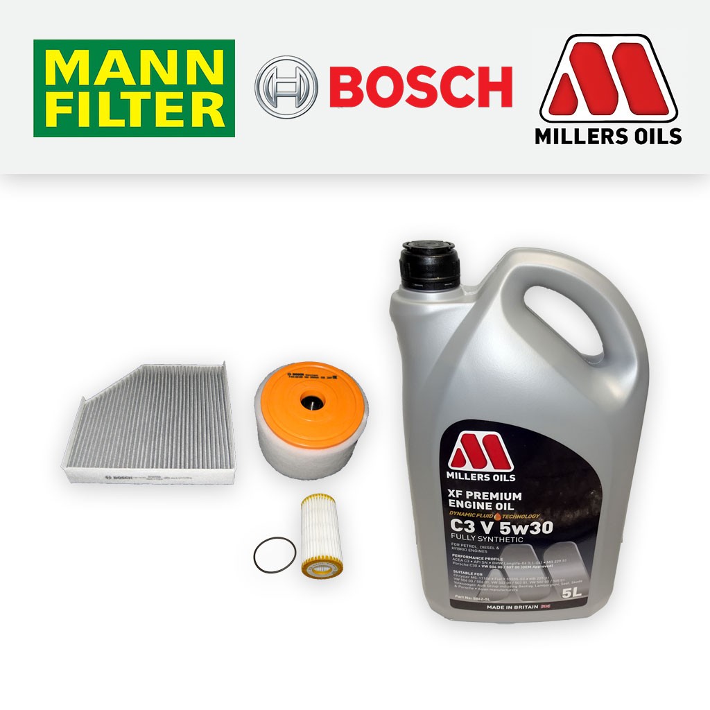 SERVICE KIT AUDI A6 (C7) 1.8 2.0 TFSI OIL AIR CABIN FILTERS +XF OIL (2015-2018)