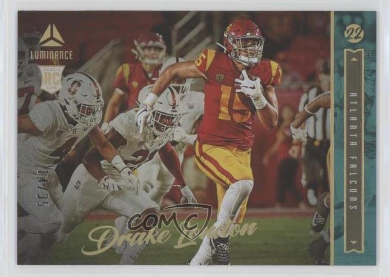2022 Panini Luminance Rookie Teal 14/35 Drake London #189 Rookie RC 5z0
