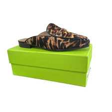 Sam Edelman Linnie Womens 7W Flats Tiger Print Calf Hair Loafer Mule Slides NEW