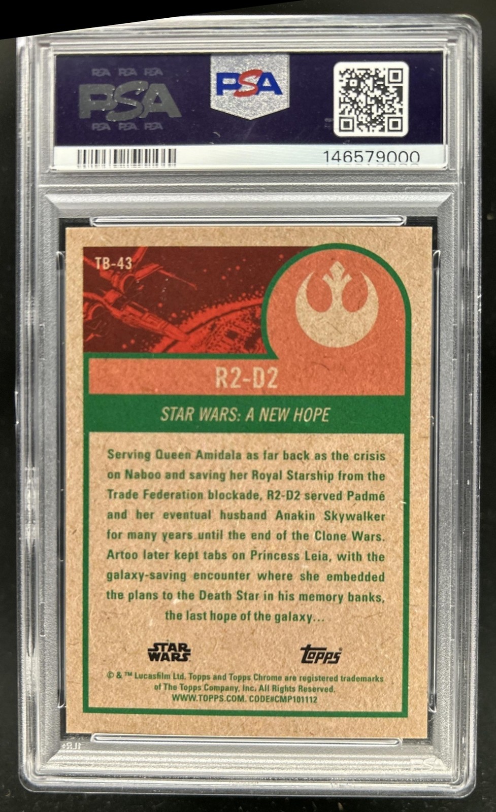 2025 Topps Chrome Star Wars R2-D2 1975 Tribute #/75 PSA 10 GEM MINT view 2