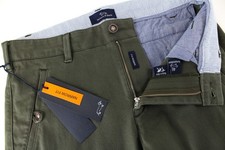 HARMONT & BLAINE Men Trousers 46 Green Narrow Fit Cotton Stretch Casual *