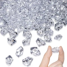 Fake Crushed Ice for Vase Fillers,160 Pcs Clear Acrylic Ice Rocks Fake Crystal G