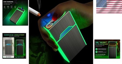 secret cigarette case XL080 Glowing Cigarette Case & Lighter Combo, Ultimate Gift for Stylish  Smokers