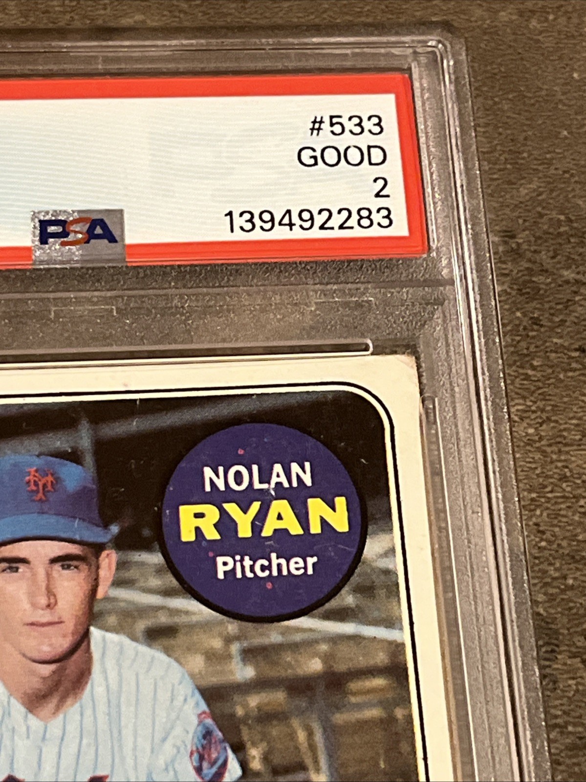 🔥🟦Nolan Ryan🟧🔥1969 Topps PSA 2 NICE! #533 Centered 1st Solo Card Mets view 6