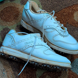 Etonic 8401 Men's Leather Spiked Golf Shoes Lace Up White US 11.5 M