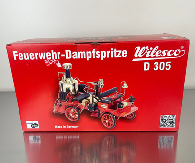 NEW Wilesco D305 Steam Fire Engine Feuerwehr-Dampfspritze Original Box Complete