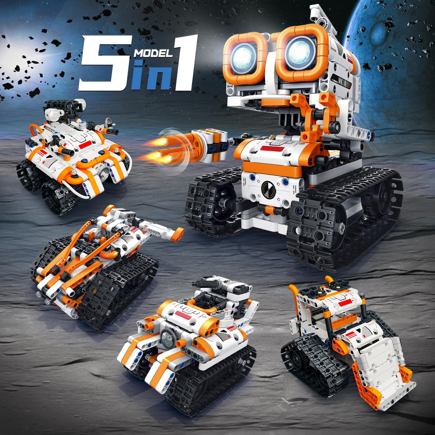 5 in 1 STEM Robotics Building Kit, 560 PCS App/Remote Control Robot Toy Building - Image 2