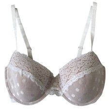 NEW SKARLETT BLUE Lightly Padded White Lace Dare Bra Size 32DD Adjustable Strap