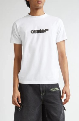 AUTH Off-White Spray Arrow Cotton Graphic T-Shirt Size M