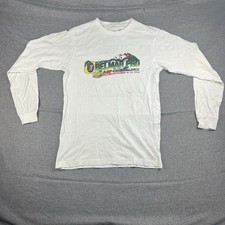 Vintage Fosters Shirt Size M Long Sleeve Belmar Pro Surfing Graphic White