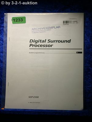 Sony Bedienungsanleitung SDP E300 Digital Surround Processor (#1233)