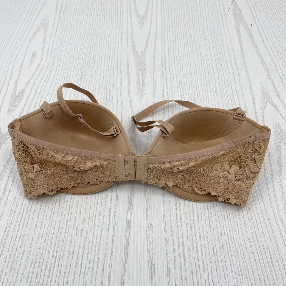 Sujetador Xhilaration Convertible Sin Tirantes Tostado Talla 36C Encaje Banda Trasera Con Aros Pushup Foto 2 de 4