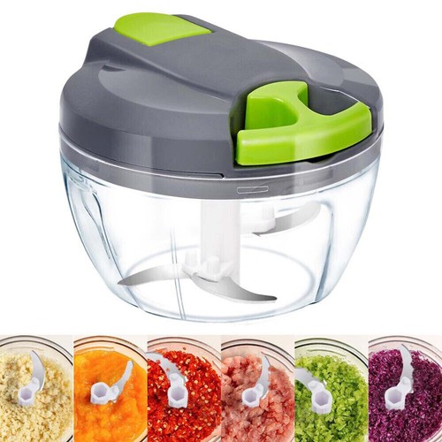 Food Chopper Manual Pull Cord Pulling Vegetable Slicer Hand Blender Kitchen UK - Bild 7 von 11