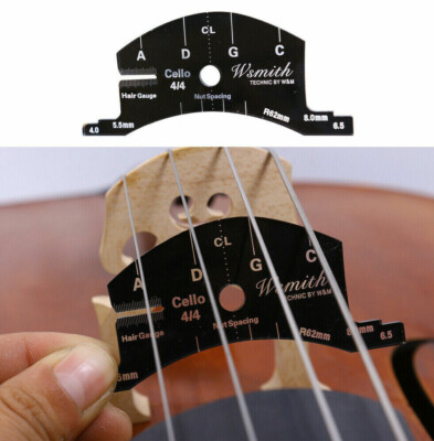 Cello Bridge Template Fingerboard Shaping Tool Bow Re-hair String Spacing Marker