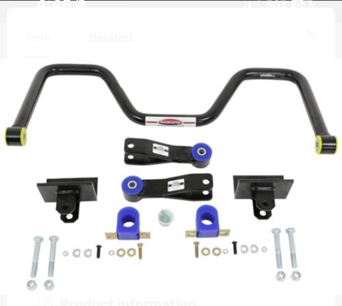 Roadmaster Inc 1139146 2005C Ford F53 Rear AntiSway Bar(16K18K Gvwr