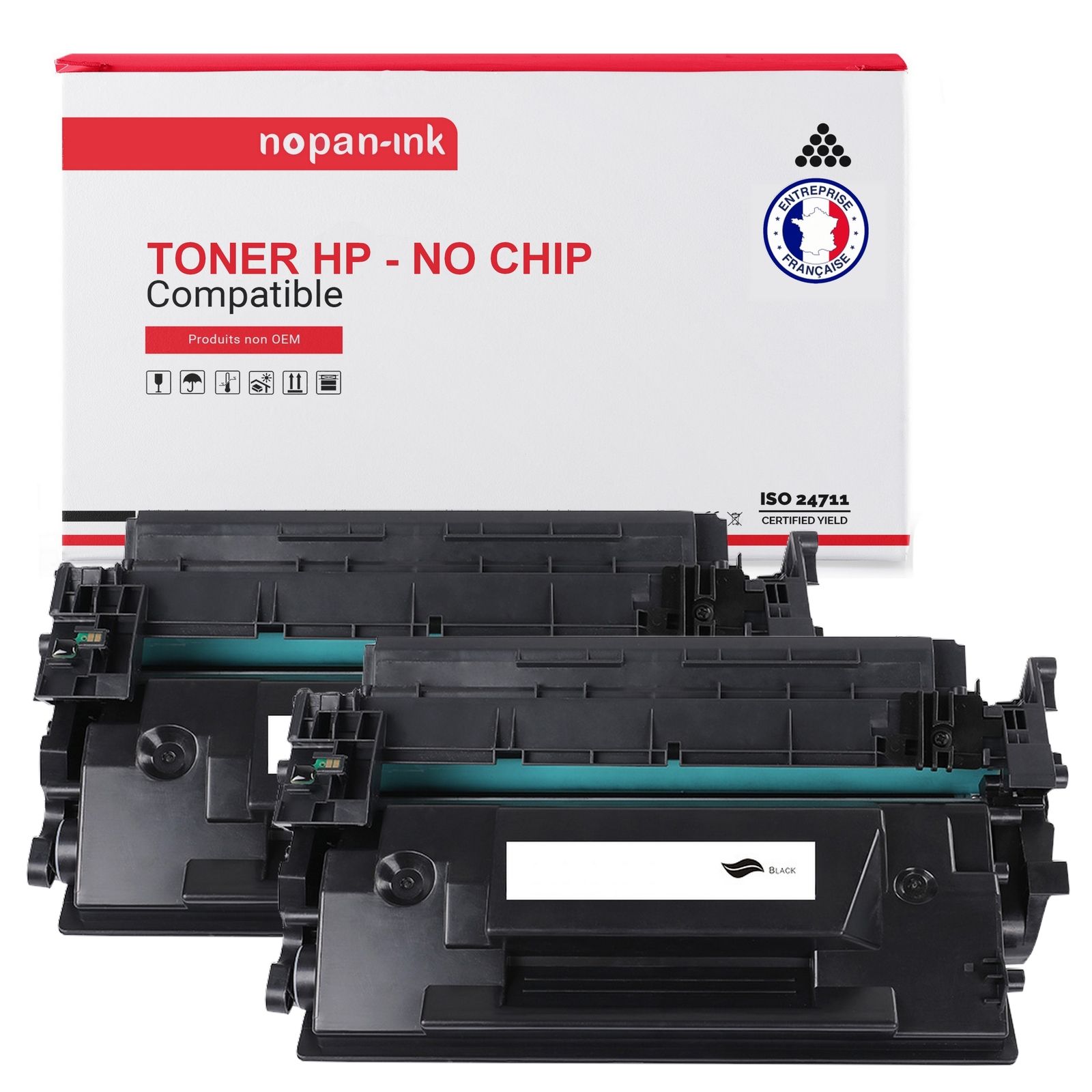 Pack de 2 toners CF289Y 89Y sans puce pour imprimante HP LaserJet Enterprise