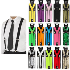 Elasticated Braces Adult Coloured Fancy Dress Costume Accessory