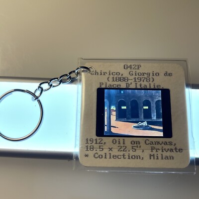 Giorgio De Chirico “Place D'Italie” 35mm Art Film Slide KEYCHAIN