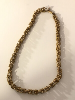 Miriam Haskell Goldplated Byzantine Rope Necklace Thick Vintage 16.25 