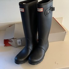 Hunter Women's Original Tall Matte Black Rain Boots Rubber Size 6 Waterproof New