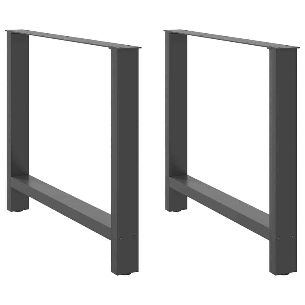 Vidaxl Dining Table Legs Anthracite 2 Pcs 90X(72-73) Cm Steel, Black - Image 2