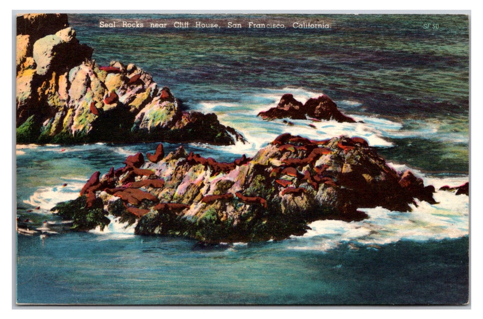 VTG 1930 Seal Rock / Cliff House, San Francisco, California Postcard